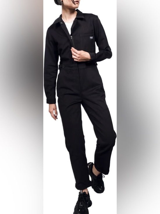Wildfang Pants - Wildfang The Essential Long Sleeve High Waisted Coverall in black - Size XL
